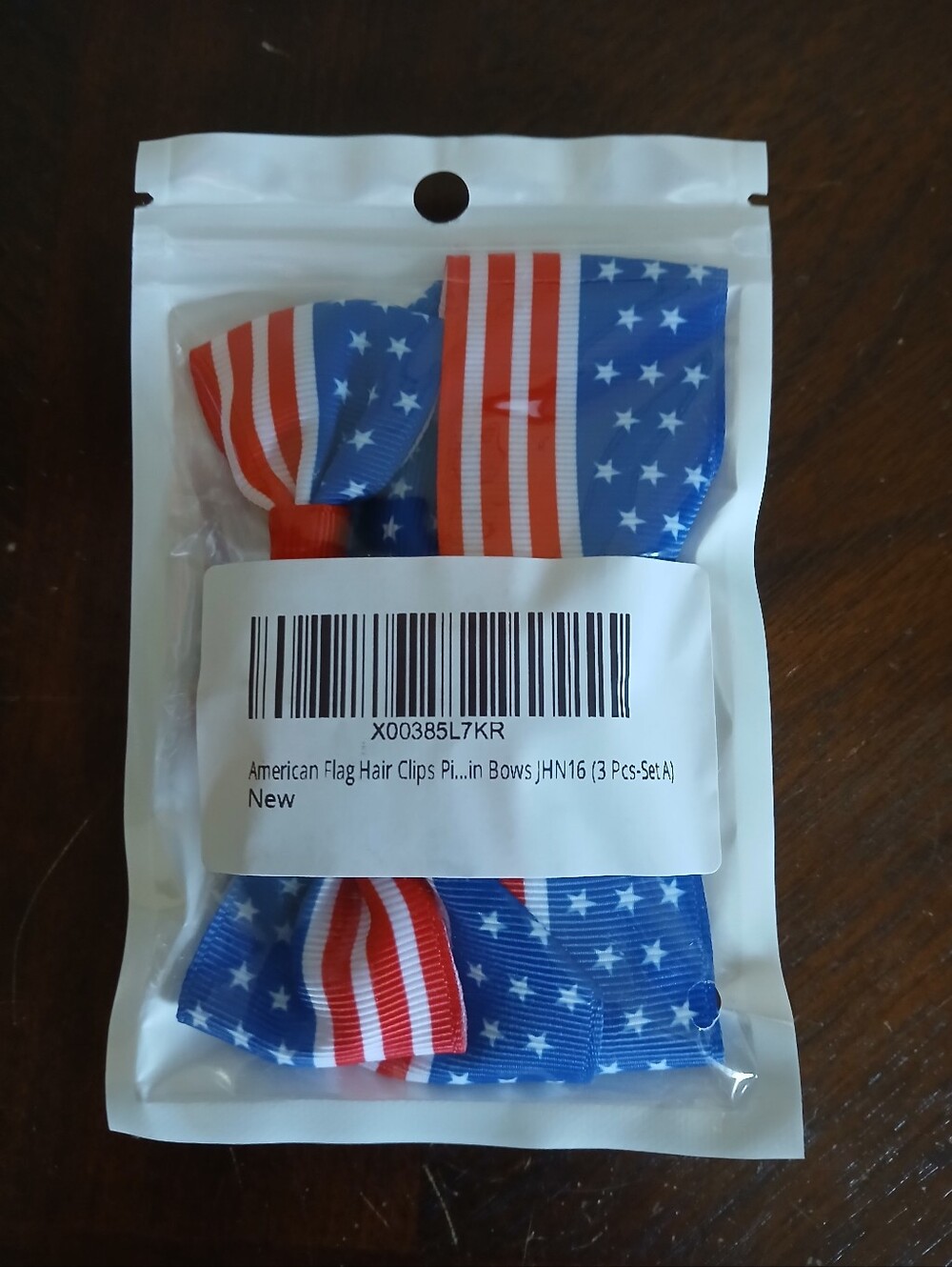 3 Piece American Flag Hair Clips Bow Baby Girls Hairclip USA Flag Hairpin Bows